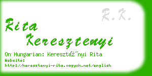 rita keresztenyi business card